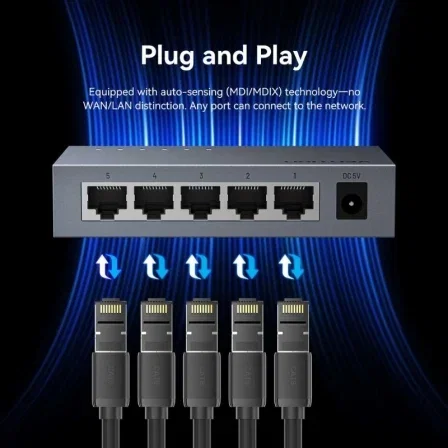 Vention Switch ITDH0-EU de 5 puertos RJ-45 10/100/1000 Mbps Vention Switch ITDH0-EU de 5 puertos RJ-45 10/100/1000 Mbps